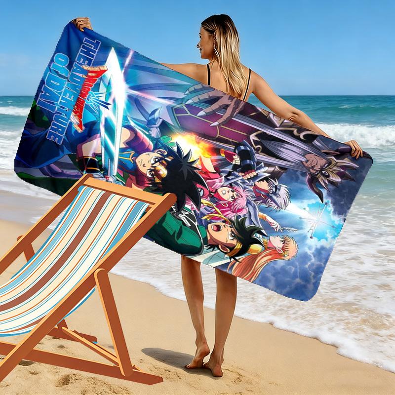 Dragon Quest Print Beach Towel, Large Soft Quick Dry Towel for Beach Camping Swimming
