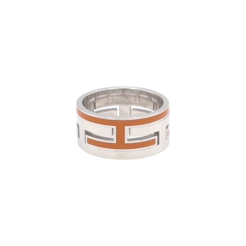 HERMES #15(JP Size) ring Orange Silver925 Women