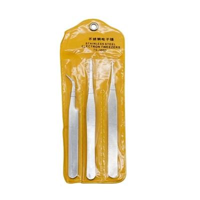 3pcs Stainless Steel Assembly Repair Precision Set Tool Electronic Tweezers Bar Tool