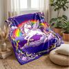 Fantasy Unicorn Rainbow Theme Blanket Lightweight Warm Flannel Blanket Decorative Throw Blanket for Home Decoration