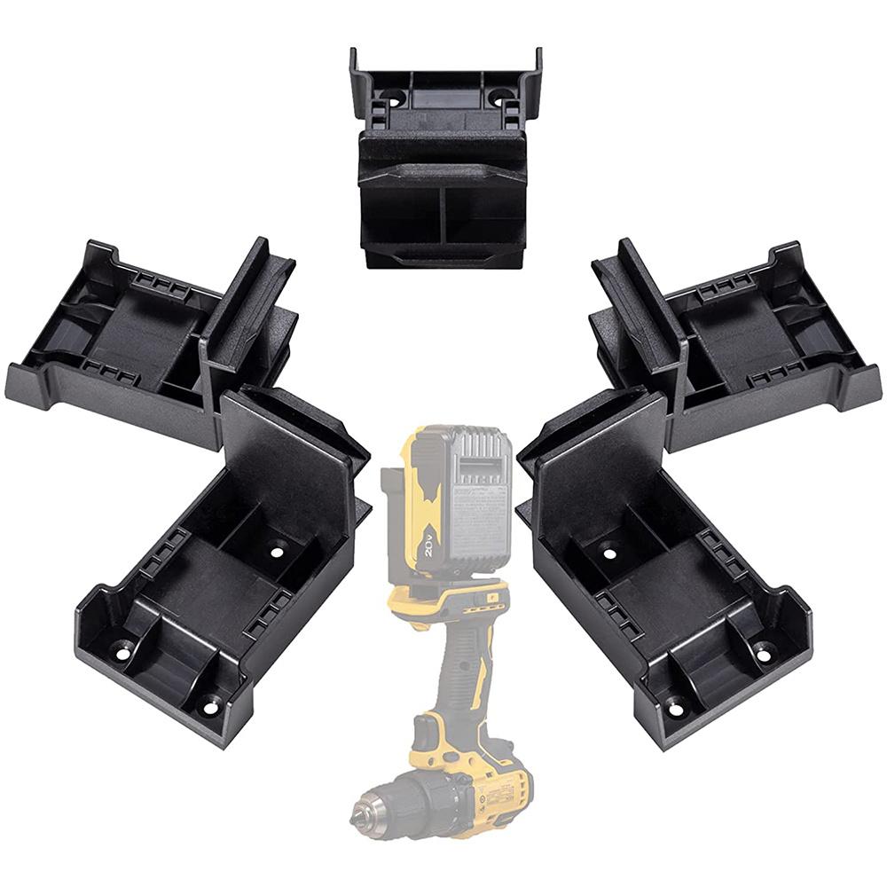 5pcs Power Tool Battery Holder Mount Stand  2-in-1 Battery and Tool Storage Rack Bracket