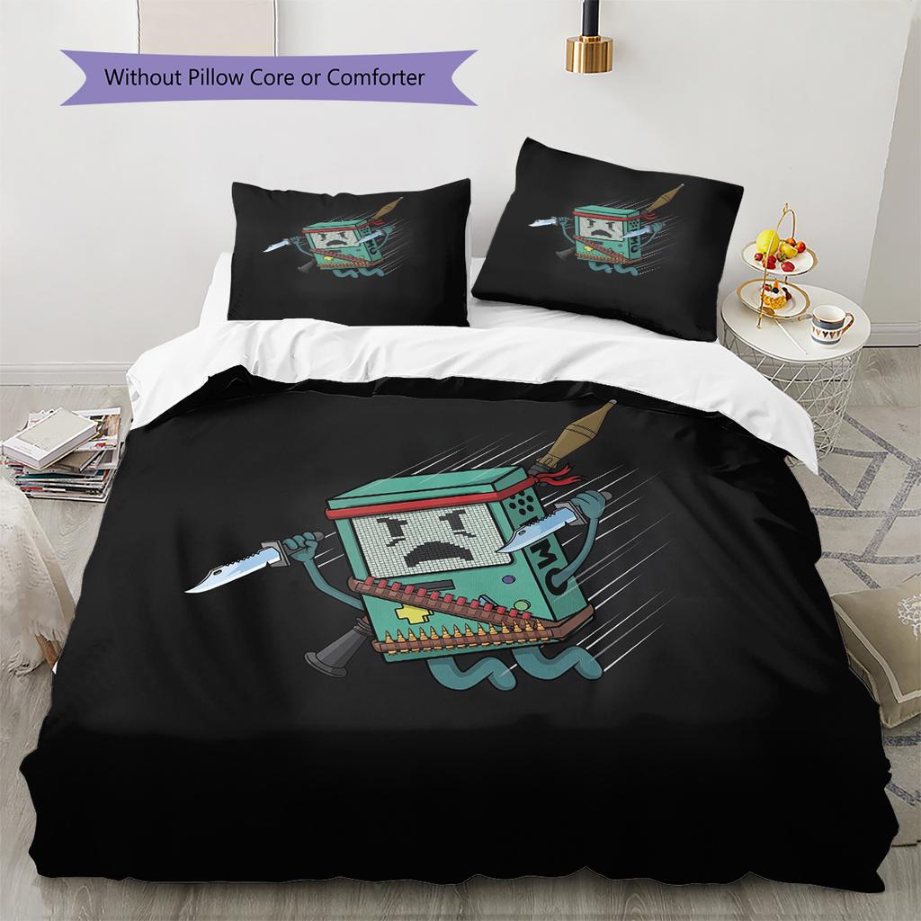 BMO Pattern Bedding Quilt Set Home Decoration Gift (1 * duvet cover + 2 * pillowcase without core)