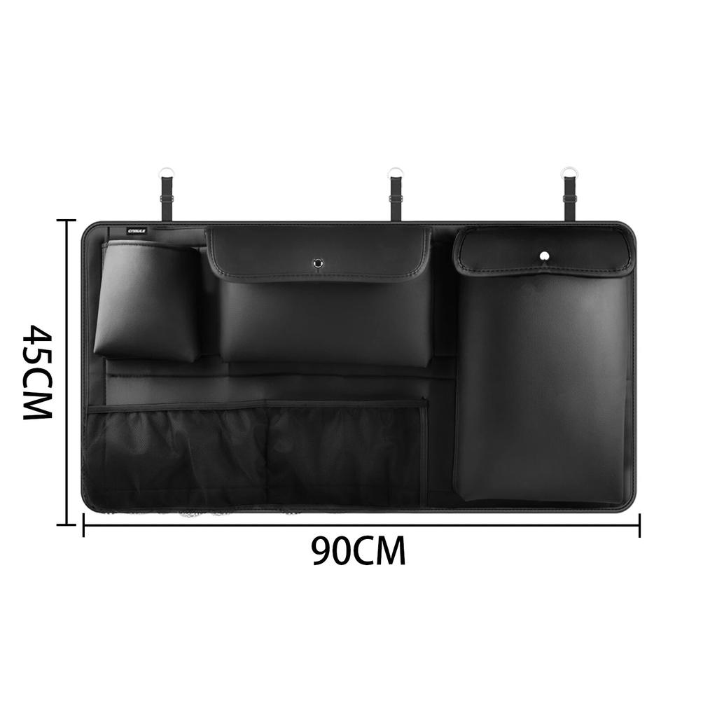 High Capacity Adjustable Car Storage Box Backseat Trunk Organizer PU Leather Car Seat Back Organizers