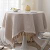 Obrus z frędzlami, odporny na ciepło, oddychający, zmywalny, nie mechacący się, antypoślizgowy pokrowiec na stół do jadalni