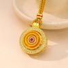 Imitation Gold Lotus Eight Treasures Rotating Pendant Necklace - Versatile Women's Court Style