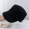 Autumn and winter flat top hat retro equestrian hat women's versatile solid color face newsboy hat old money style painter hat