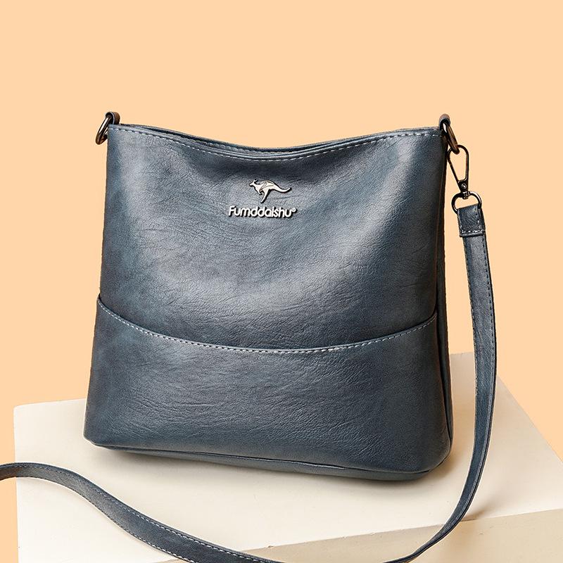 Women's Bag, Simple and Versatile Bucket Bag, Fashionable Retro Texture Shoulder Bag, High-end Messenger Bag, Women's