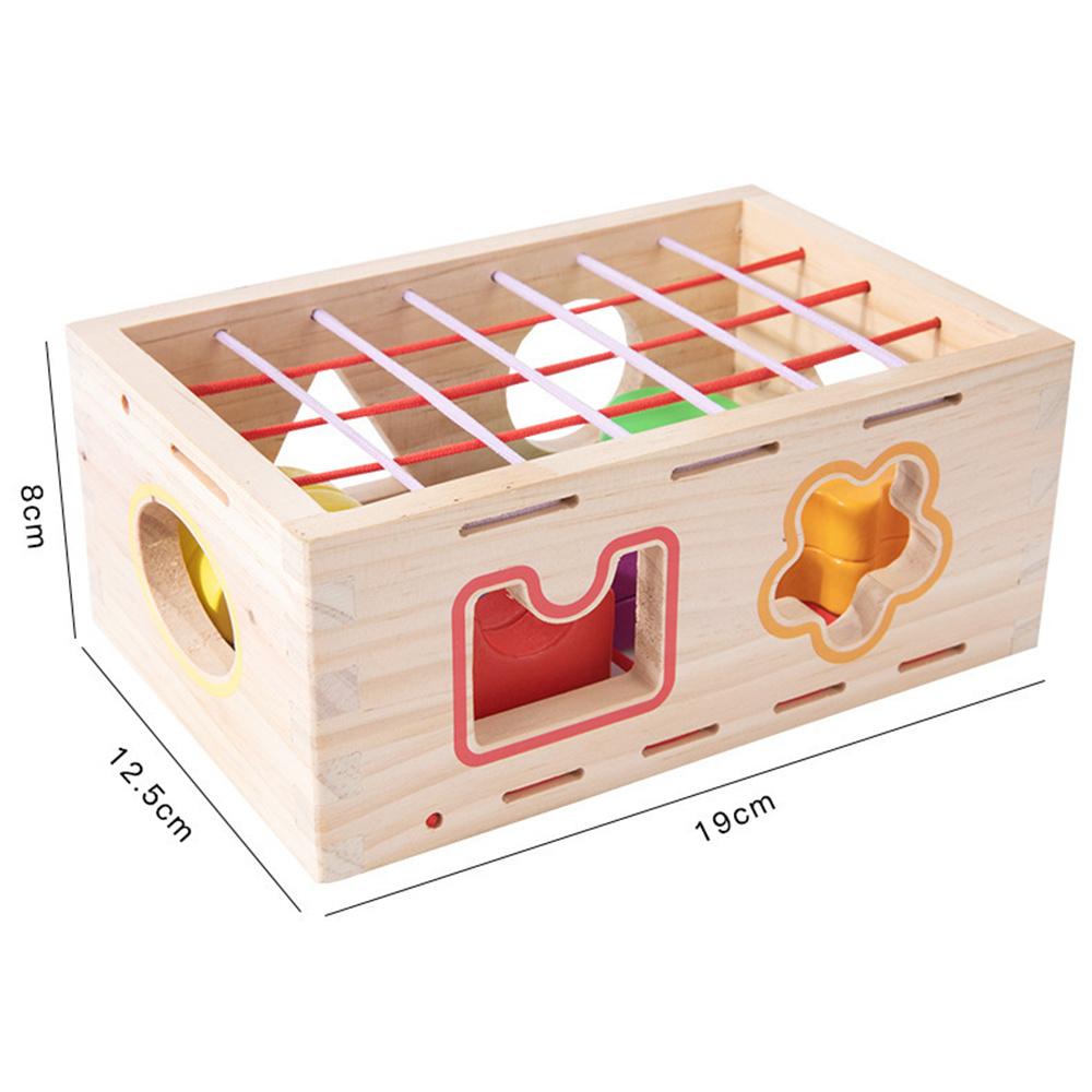 Kids Shape Sorter Toy Wooden Shape Matching Blocks Box Educational Toy For Kids China Mainland