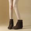 Retro Brown Ankle Boots Women Autumn Suede Leather Designer Shoes Fashion Tassel Casual Boots Ladies Western Cowboy Boots Women