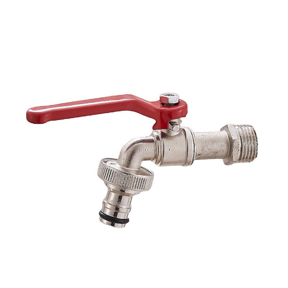 1/2x3/4 Water Tank Connector with Red Handle Faucet Adapter Durable Lever Water Tap