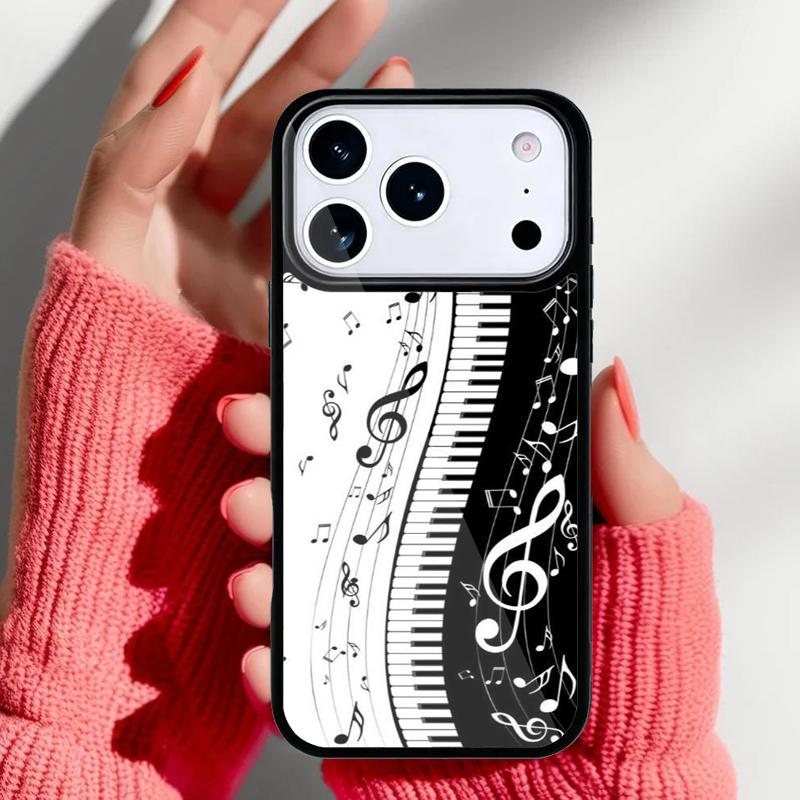 Piano Keys Musical Phone Case for iPhone 17 Air 16e 15 14 13 Pro Max Back Cover for 12 11 Pro Coque