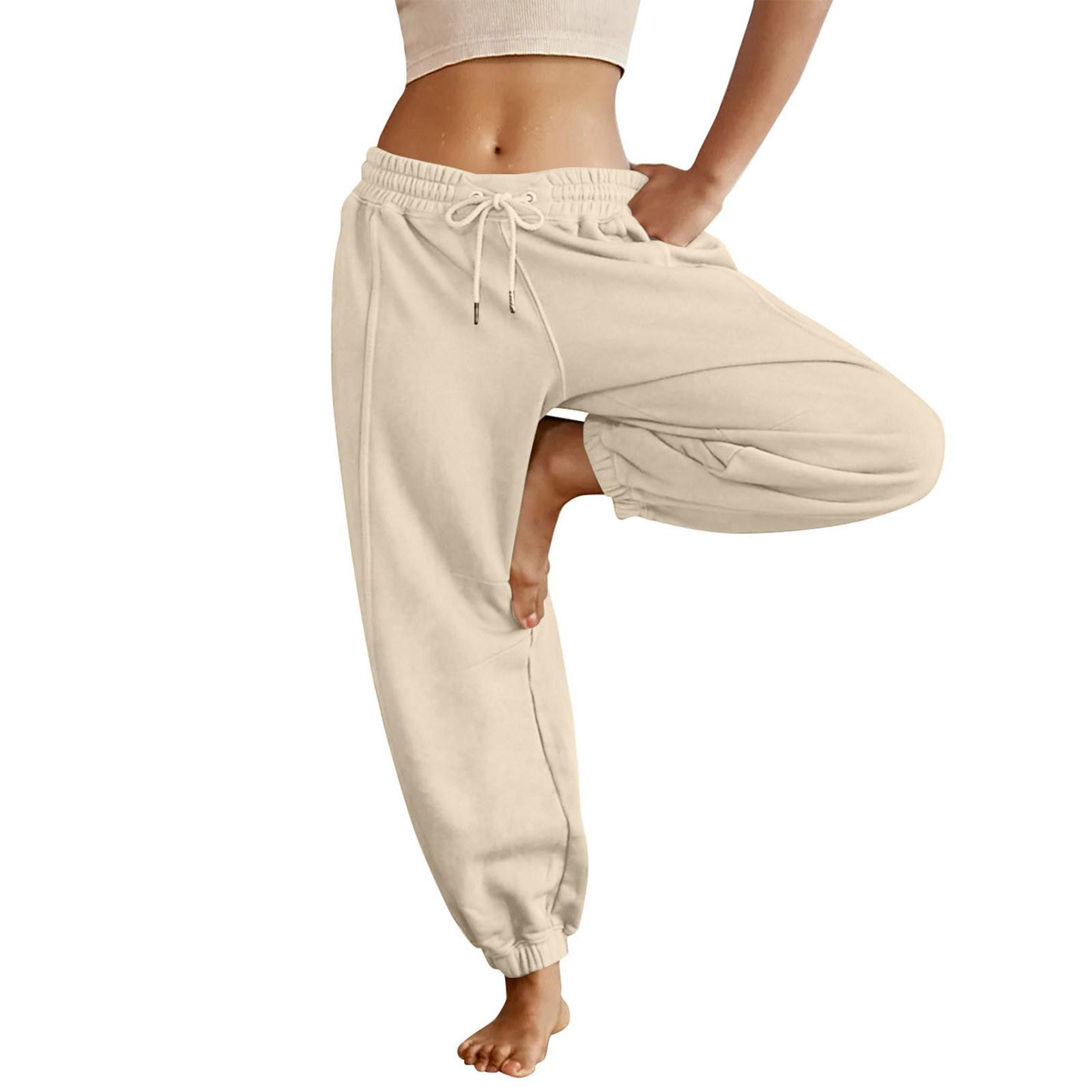 Женские однотонные повседневные брюки с высокой талией — фото 9