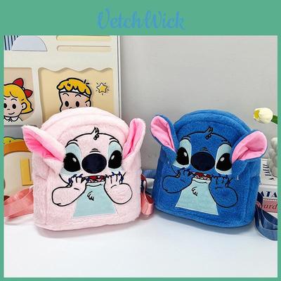 Stitch Plush Backpack For Students With Cushioned Straps Durable Polyester Material Special Characters Included