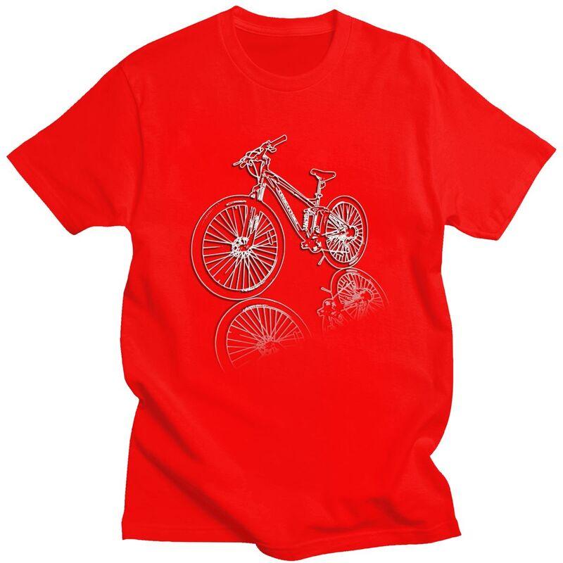 Custom MTB Mountain Bike T Shirts Men 100 Cotton Tees Bicycle Cyclist Biking Tshirts Casual Tshirt