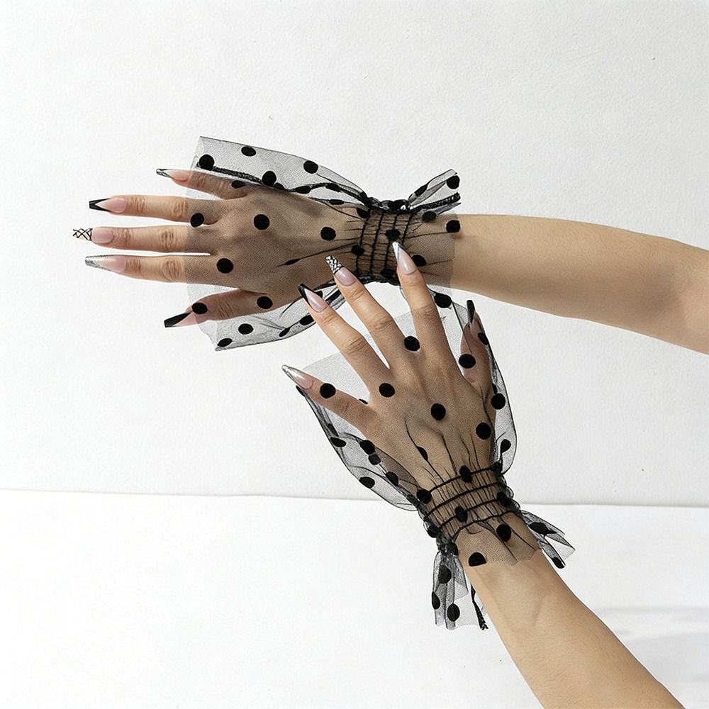 Elastic Flare Sleeve Ruffle False Sleeve Elegant Detachable Wristband Clothing Decorative