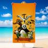 Quick Dry Beach Towel Kung Fu Panda Pattern, Lightweight Absorbent Towel for Pool Beach Vacation Use