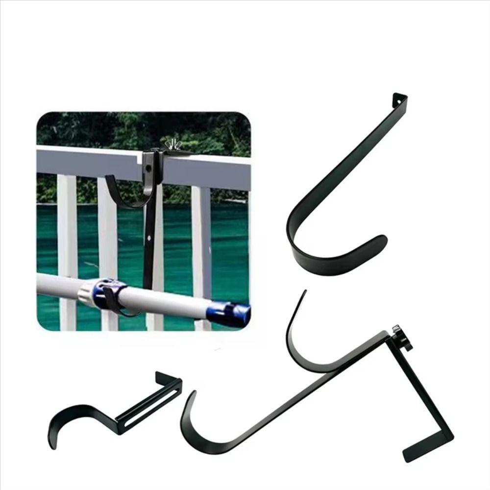 2Pcs Metal Pool Pole Hanger Double Hook Fence Hooks No Drill Pool Pole Fixing Hooks Swimming Pool