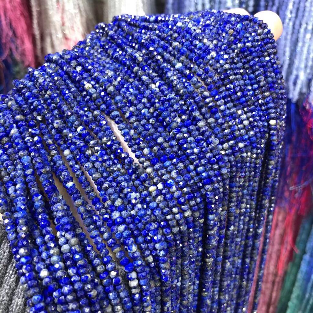 Buy Natural stone beads Lapis Lazuli faceted beads for jewelry making