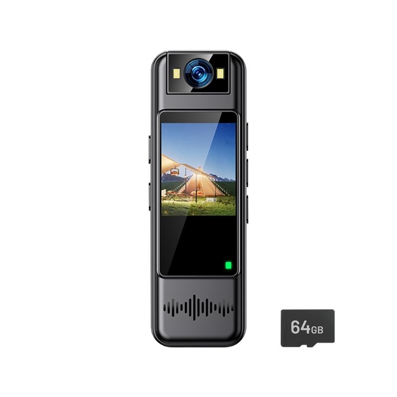 180°Rotating Lens Body Camera 120°Wide Angle 2K Resolution Builts In Display Screen For Evidence Collection Recording
