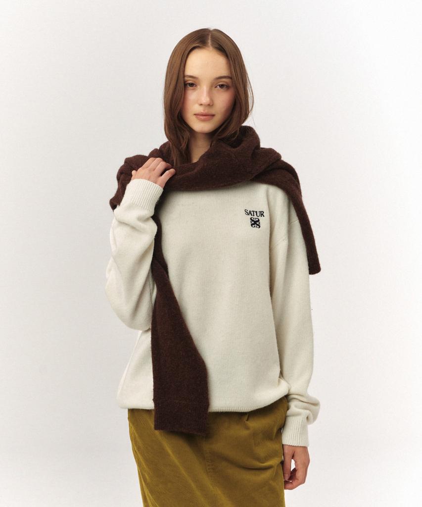 Seteo Lauren Classic Logo Knit White
