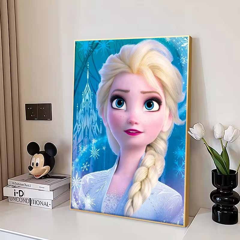 Disney Diamond Painting of Elsa From Frozen Diamond Mosaic Cross-stitch, Diamond Inlay Room Decoration Gift