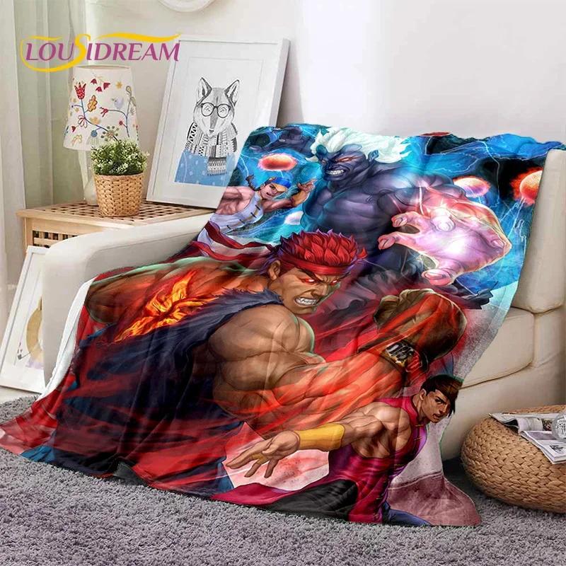 Retro Game Street Fighter SF Soft Flannel Blanket for Beds Bedroom Sofa Picnic,Throw Blanket for Cover Outdoor Leisure Nap Gift 75x90cm