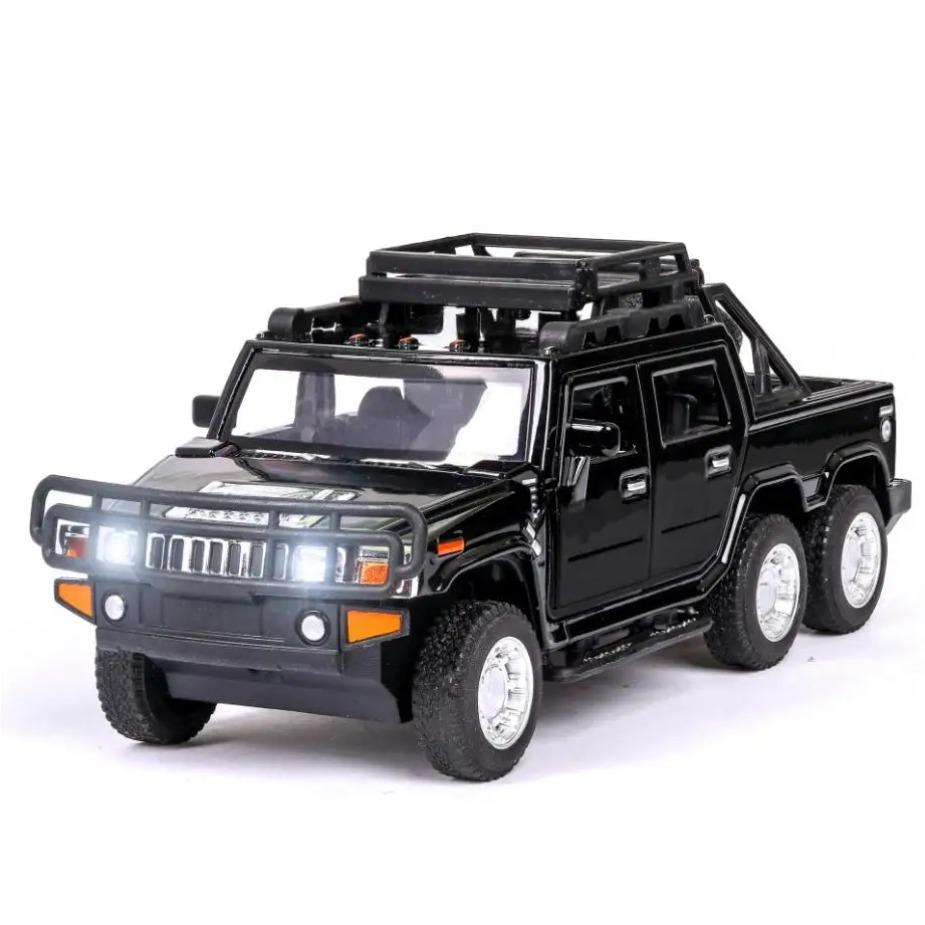 

Масштаб 1/32 Hummer 6x6 пікап лита під тиском позашляховик металева модель зі світлом і звуком Orv відкидні автомобільні іграшки червоний