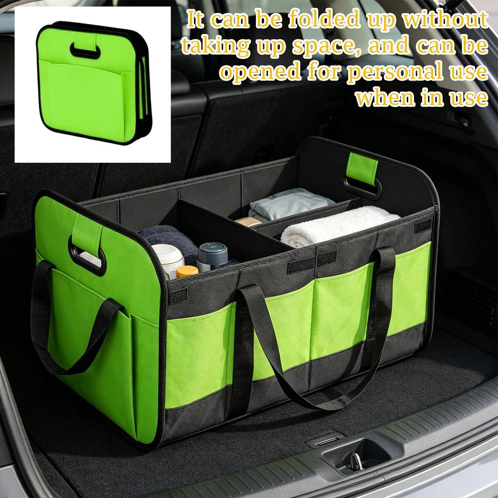 Car Trunk Organizer Foldable Storage Box Oxford Fabric Multi Compartment Portable Tool Storage Container for Vehicle Interior Organization