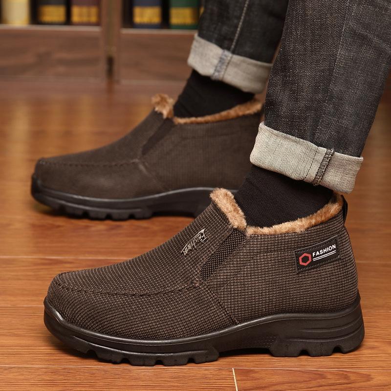 Winter old Beijing cloth shoes large size men's cotton shoes warm and piled thickened trendy versatile non-slip casual men's shoes