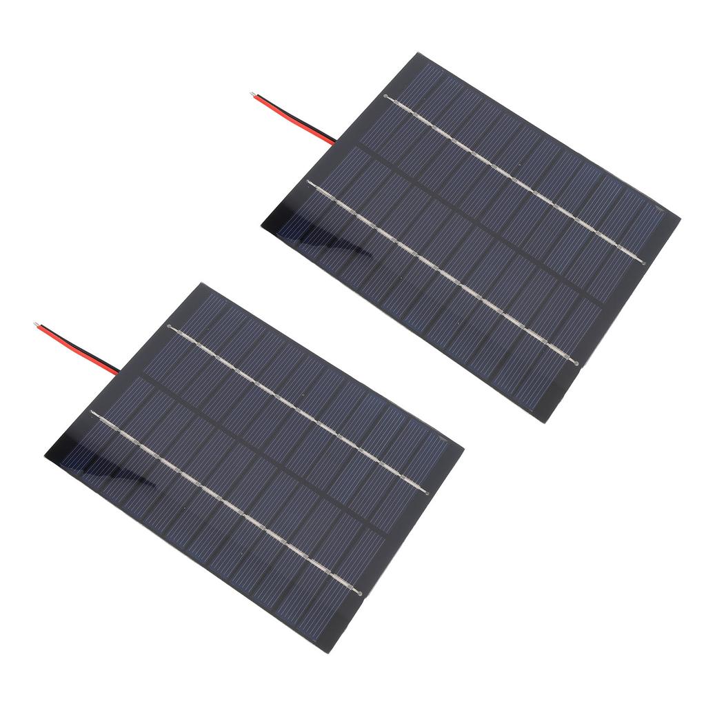 2 Pcs 2W 12V Solar Panel 110x136mm Polycrystalline Silicon Solar Panel Charger with Electronic Wire