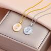Top Luxury Gold Plated Elegant Retro Oval Rose Pendant Necklaces For Women Female Stainless Steel Neck Chain Jewelry Gift
