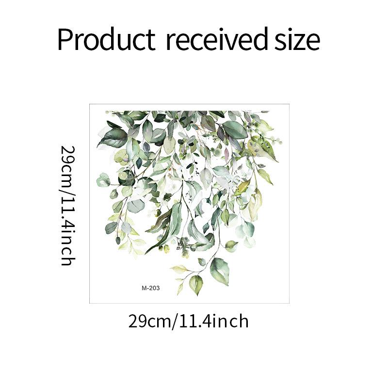 Fresh Green Plant Leaves Bathroom Toilet Stickers Decorative Beautify Home Remodeling Wall Stickers Self-adhesive Decals