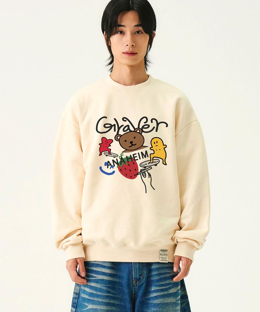 GRAVER [Unisex] Graphic Sketch Sweatshirt_Cream