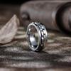 Fashion Anti Stress Stainless Steel Rings For Men Gear Chain Rotating Anxiety Relief Spinning Fidget Rings Hiphop Punk Jewelry