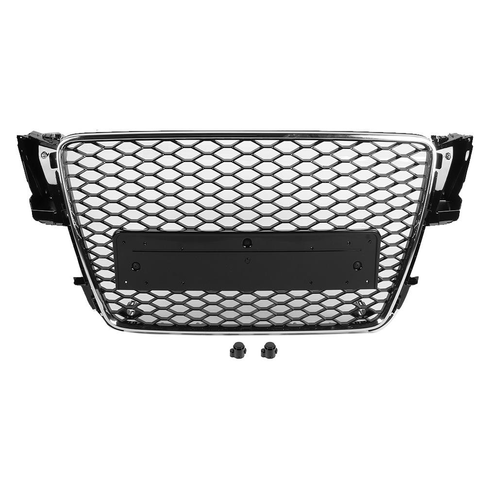 Hex Mesh Badgeless Grille Front Intake Grill Glossy Black Refit for RS Style Fits for A5 S5 B8 2008 2011
