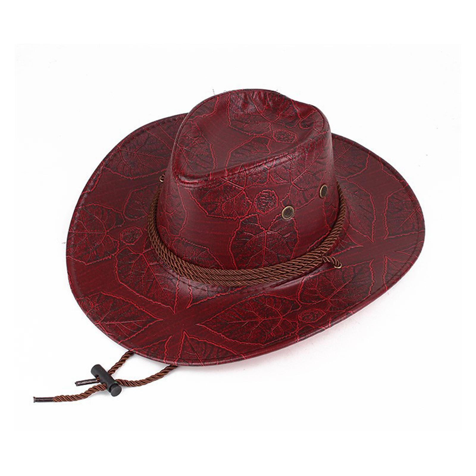 

Мужская ковбойская шляпа в стиле вестерн, солнцезащитная шляпа One Size винный