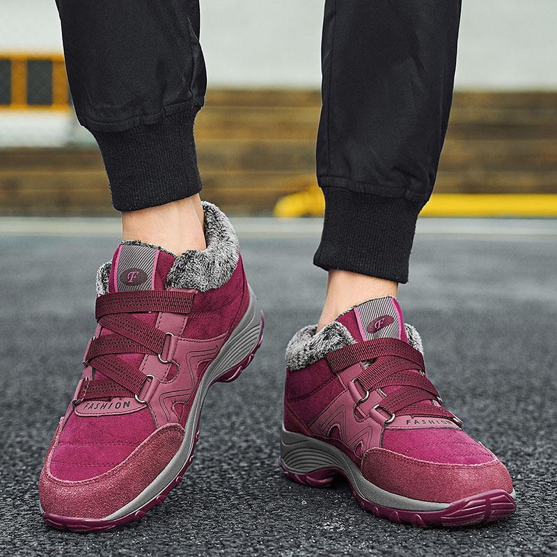 Fashion Casual Fleece Boots for Women Autumn Winter Warm Soft Comfy Lace-up Outdoor Sports Boots