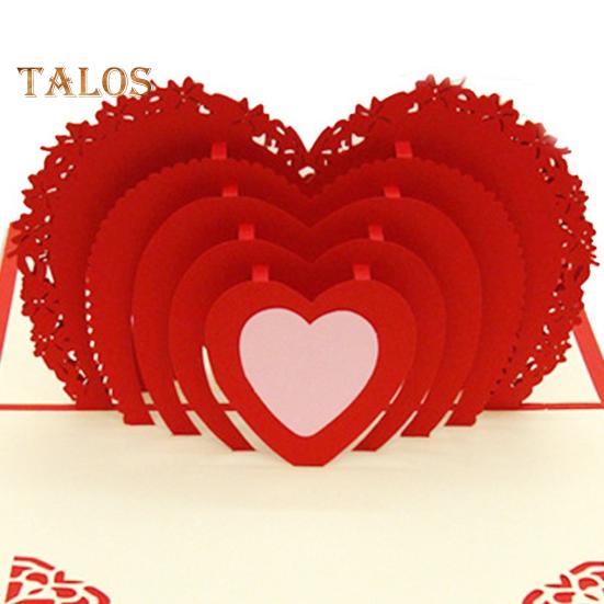 3D-Herz-Popup-Karte, Grußkarte zum Valentinstag, automatische Popup-Liebeskarte für Muttertag, Jahrestagsgeschenk