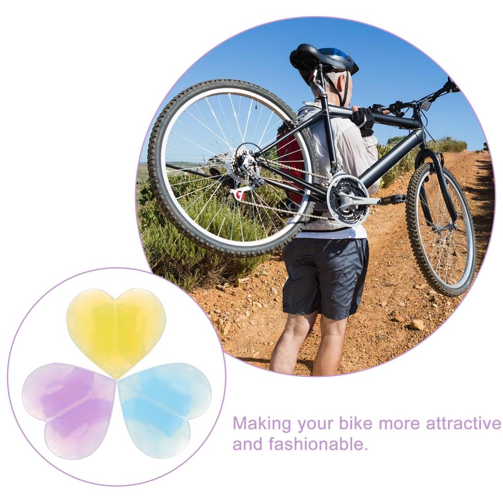 OUNONA Bicycle Wheel Spokes Decorative Heart Cute Character for Adults and Set of Plastic Decorations Accessories, Parts, Shape, Design, Stylish,