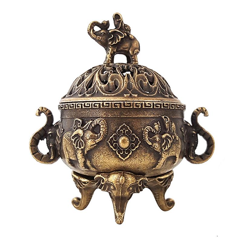 New New Alloy Incense Burner Hollow Out Four Legged Stick Holder Mini Sandalwood Censer Home Decoration