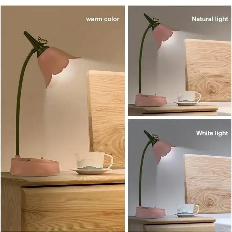 LED Table Lamp RechargeableTouch 3-speed Dimming USB Reading Eye Care Design Stand Bedside Lamps Decorative Night Lamp Gifts