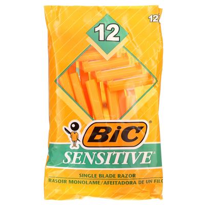 BIC, Sensitive Single-Blade Disposable Razor, 12 Razors