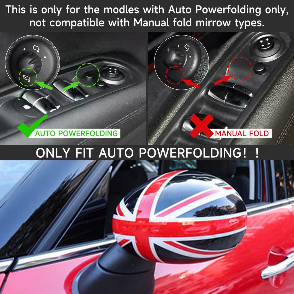 Mirror Covers for MINI Cooper R55 R56 R57 R58 R59 R60 R61 Power Fold Mirror
