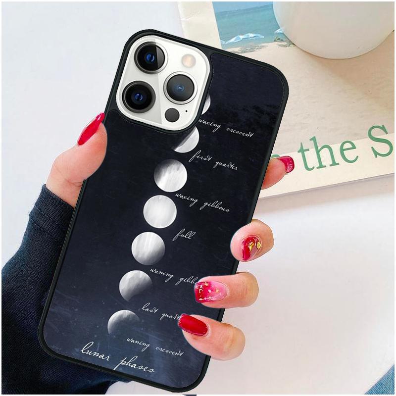 

Moonlight Moon Phases Earth Phone Case For iPhone 17 Air 16 pro max 15 14 plus 12 13 Bumper Shell Cover coque iPhone 11pro