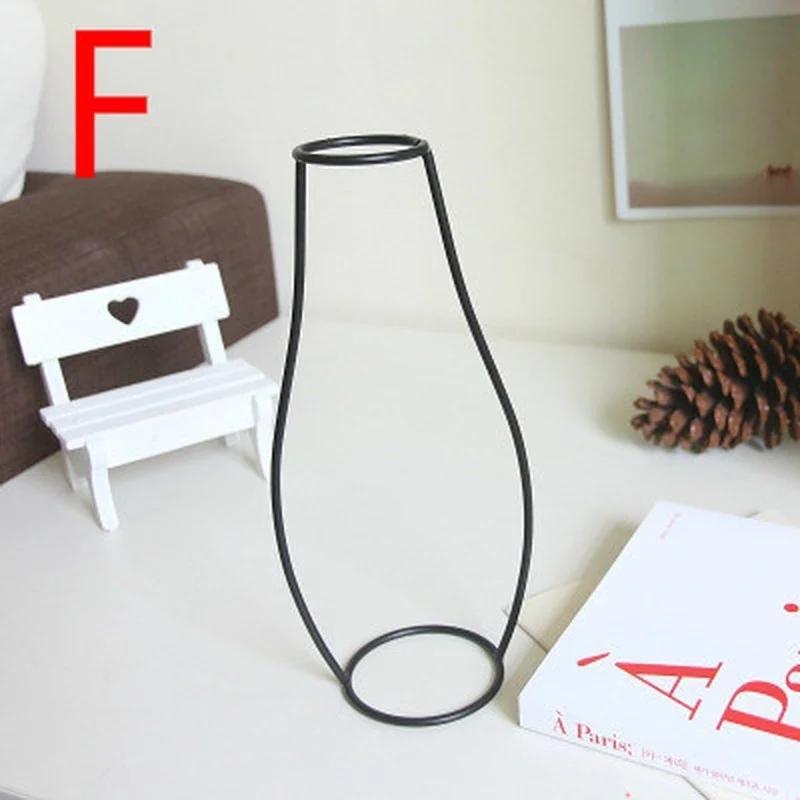 Abstract Black Lines Minimalist Abstract Iron Vase Dried Flower Vase Racks Nordic Flower Ornaments Home Party Decoration Vase