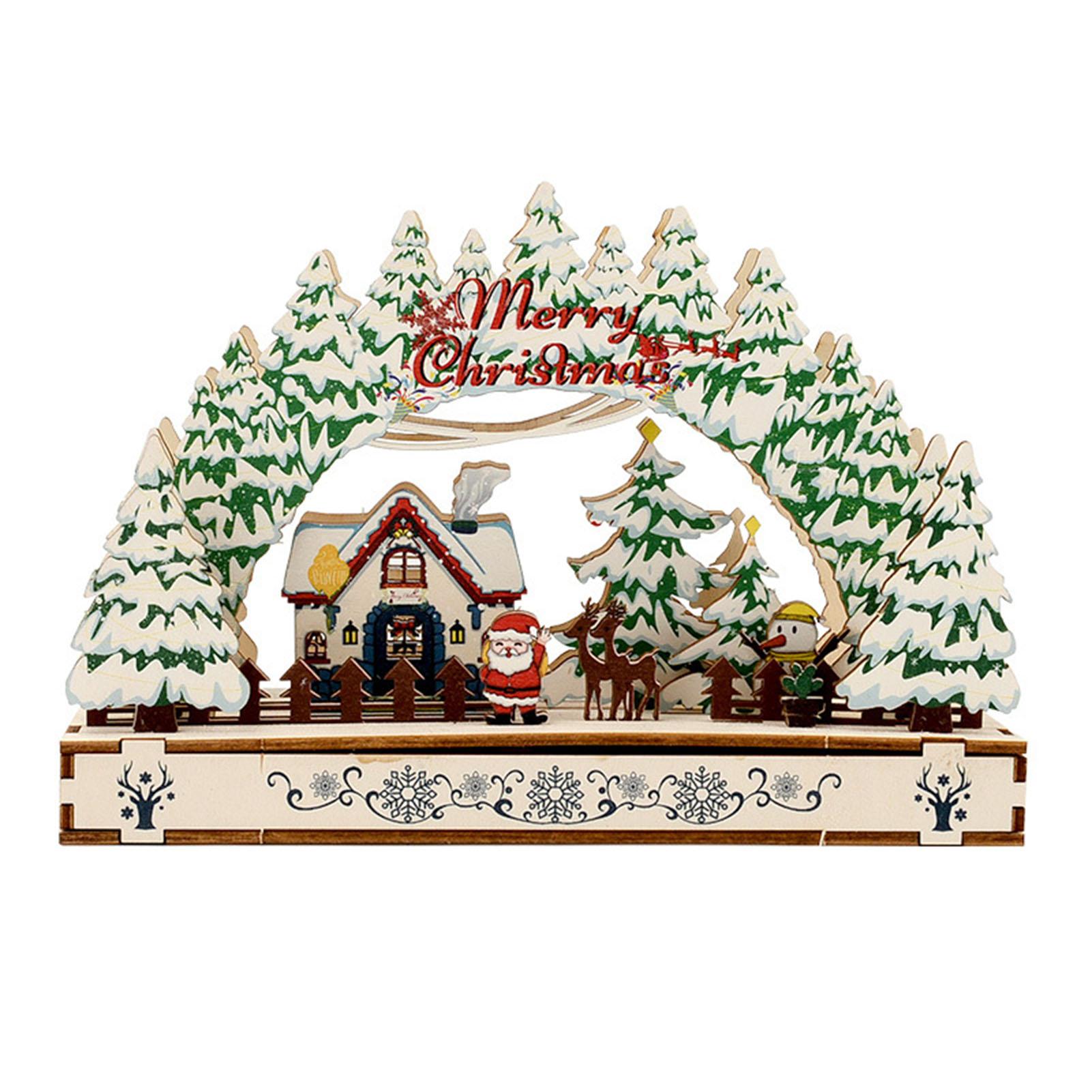 

Рождественские украшения из дерева ручной работы изысканные рождественские украшения своими руками для домашнего окна тип 1