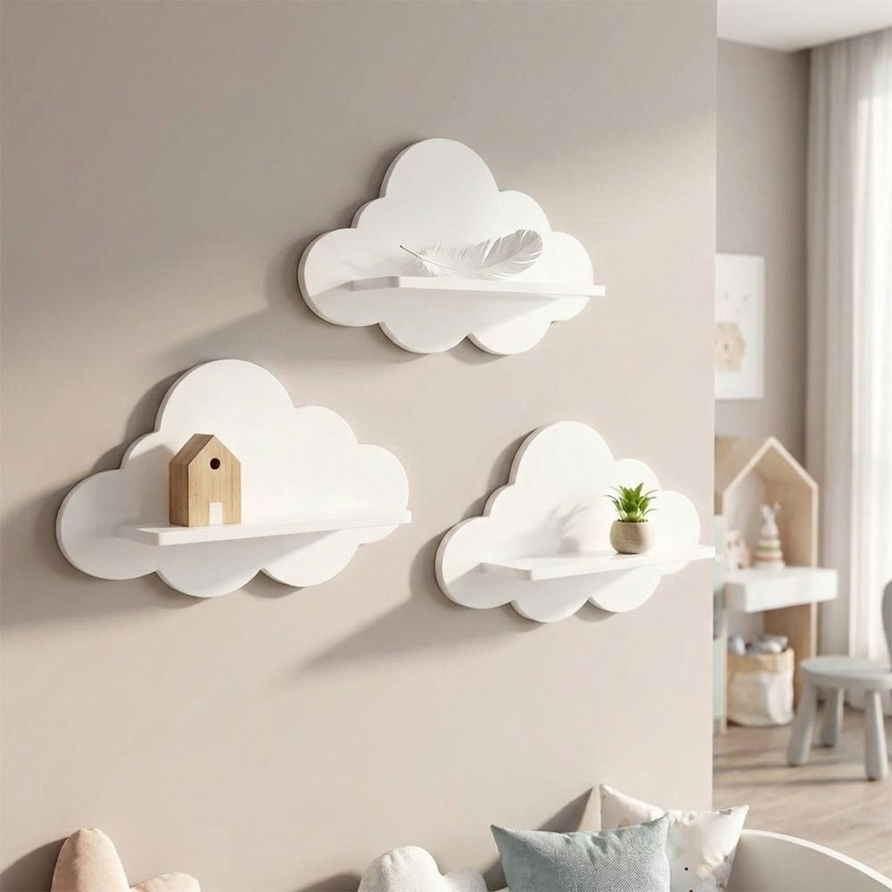 Minimalist Wall Storage Rack Durable Cloud Shape Shelf Home Decorative Wall Shelf Display  Bedroom