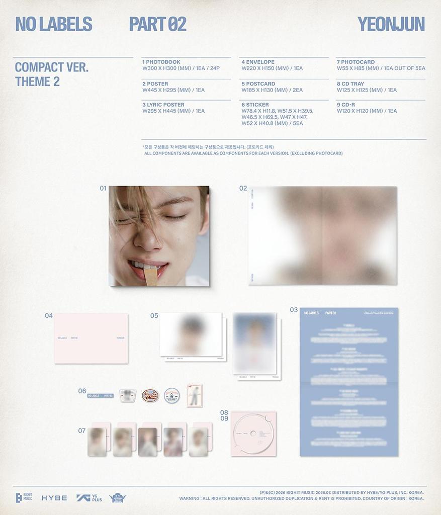 [POB] YEONJUN (TOMORROW X TOGETHER, TXT) - NO LABELS: PART 02 - Compact Ver.