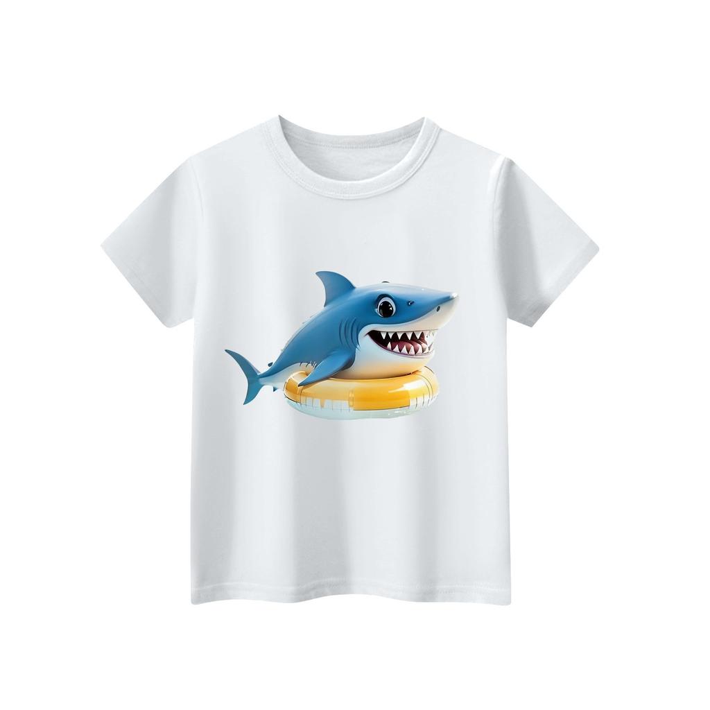 Kinder Kurzarm-T-Shirt mit Tiermuster, für den Alltag und Freizeit