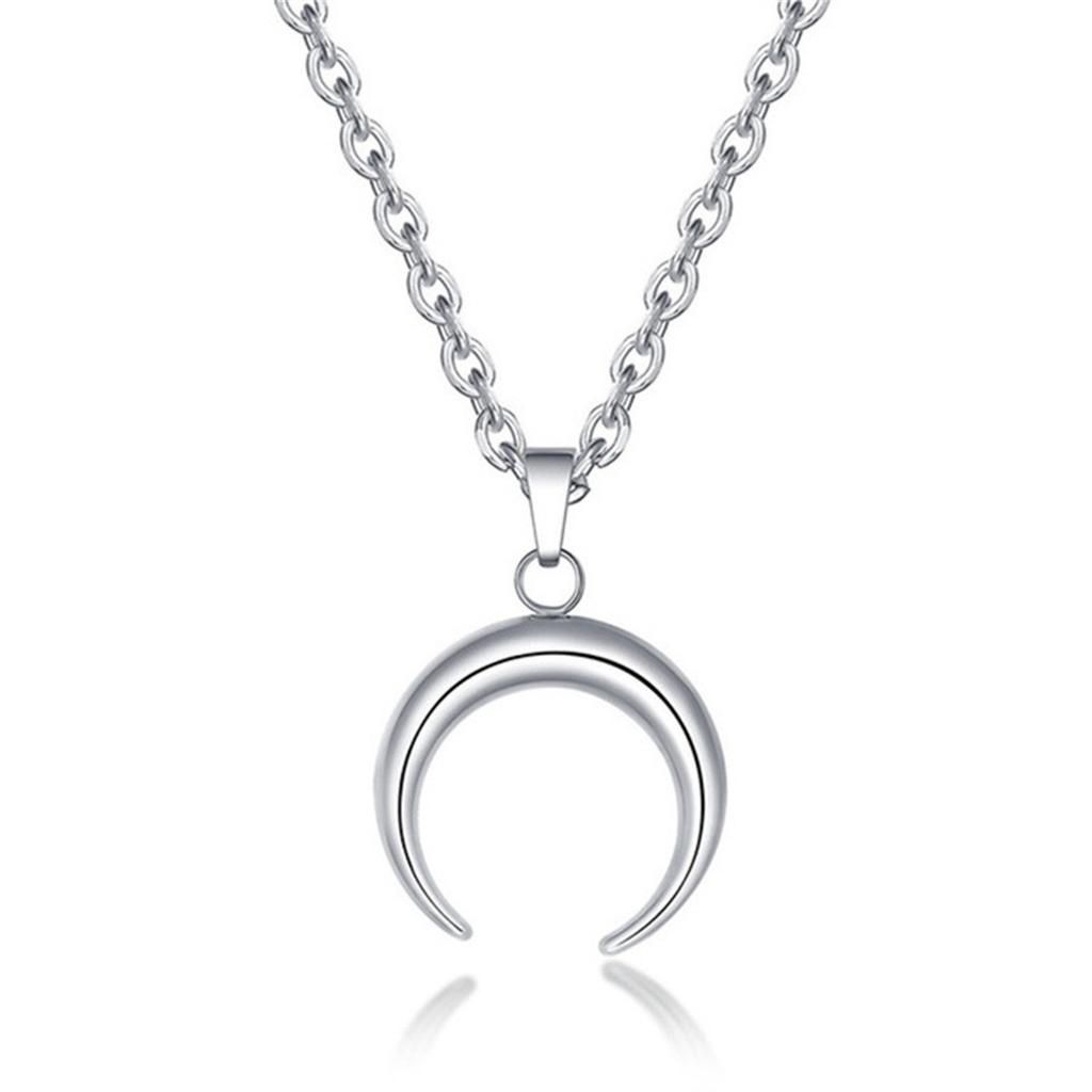 Stainless Steel Pendant Moon-shaped Collar Chain, Simple Moon Titanium Steel Chain, Moon Necklace